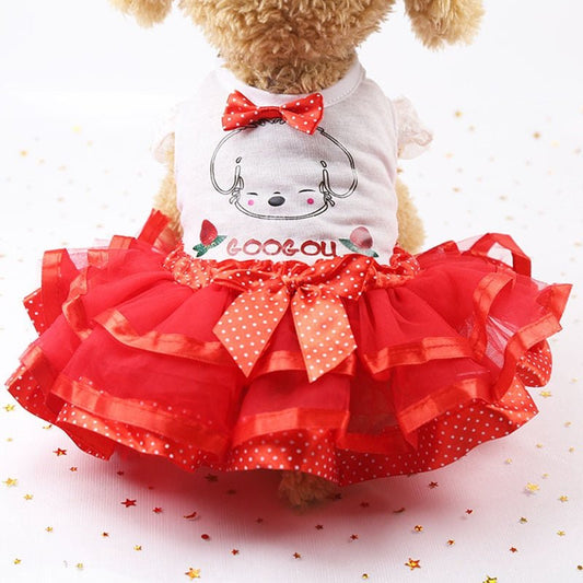 Robe tutu princesse pour chien en tulle – Tenue féerique | Vert, Rouge, Jaune | XS à XXL - Furlo