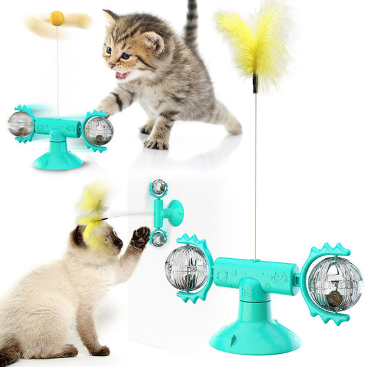 Jouet Moulin à Vent Ventouse pour Chat – Set Taquin avec Recharges | Caoutchouc 147×56 mm - Furlo