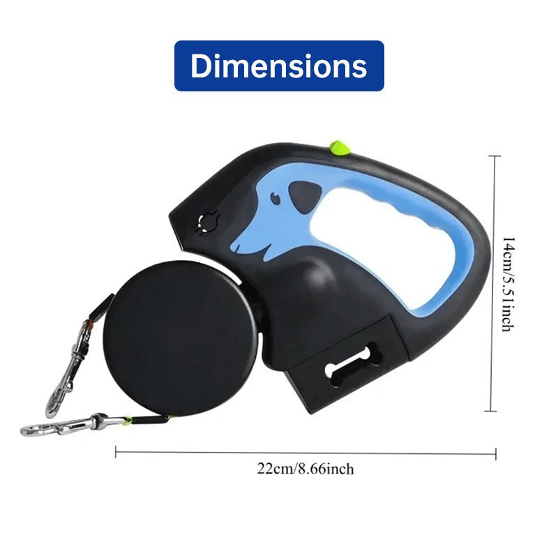 Laisse Double pour Chiens – Rétractable 3M, 360°, Lumière LED - Furlo1191ADA4E0F348938D5D178F512D9C7D