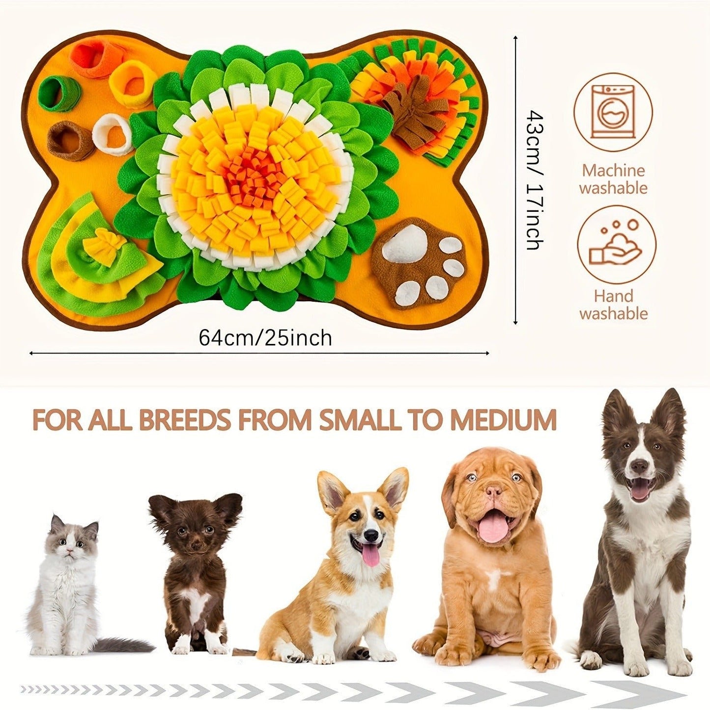 Tapis de Reniflage pour Chien et Chat – Puzzle Lavable Anti-Ennui - Furlo