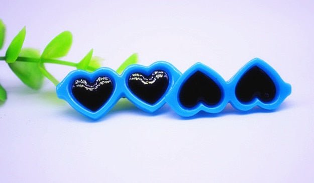 Lot de 2 barrettes nœuds pour chien et chat – Lunettes cœur en résine | 10 coloris - Furlo