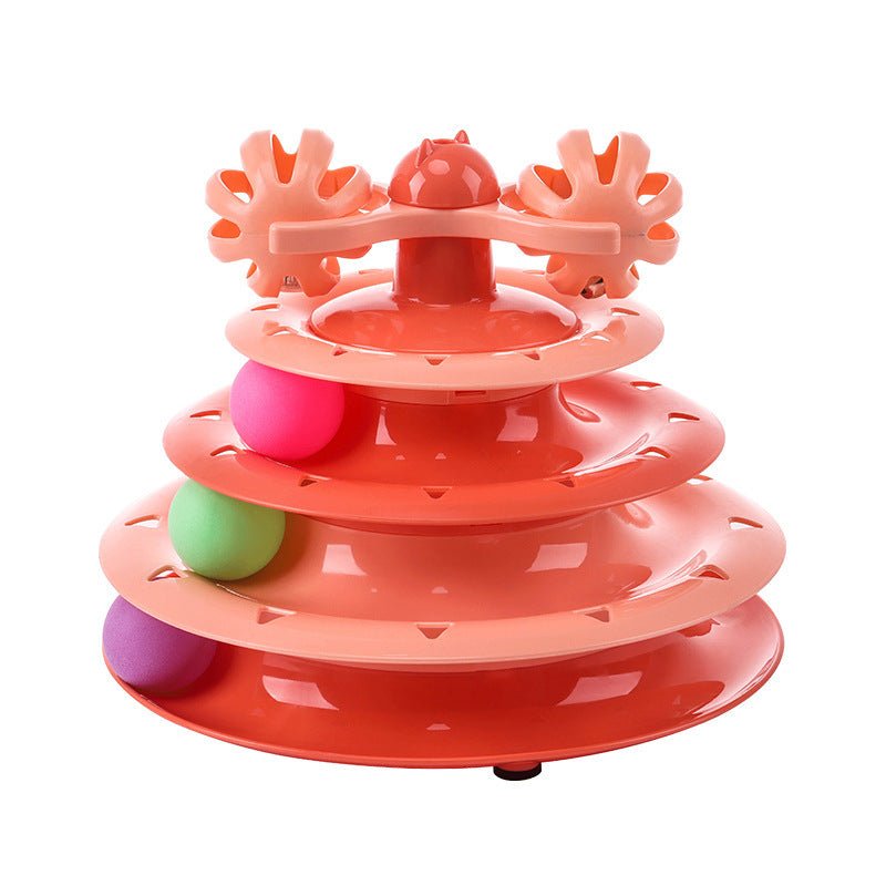 Tourniquet 4 Niveaux pour Chat – Piste de Balles Interactive Auto-Divertissement | PP - Furlo
