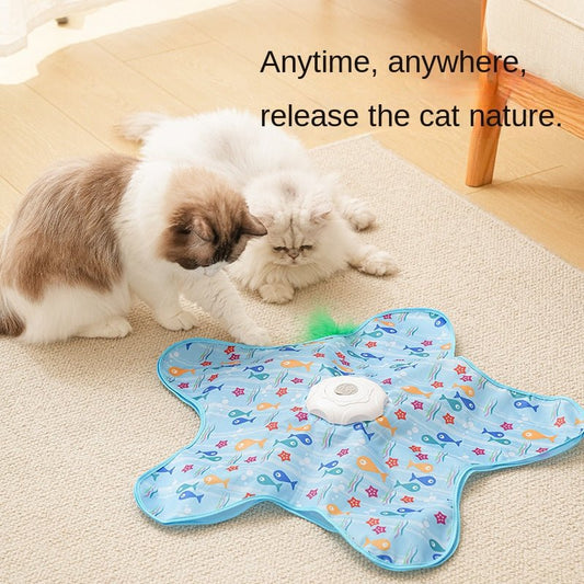 Jouet Cache-Cache Électrique Rotatif pour Chat – Couvercle Étoile de Mer | Poisson & Canard - Furlo