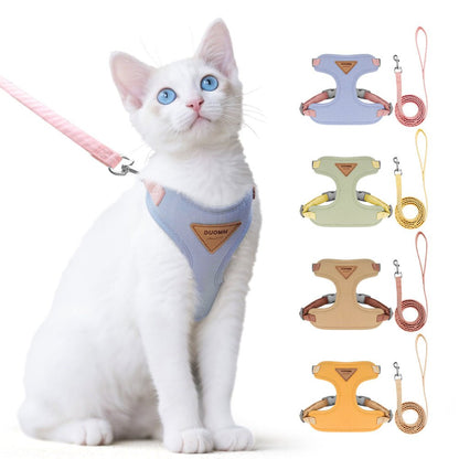 Harnais Maille Anti-Fugue pour Chat – Laisse Outdoor Ajustable | 4 Coloris, Tailles XS à L - Furlo