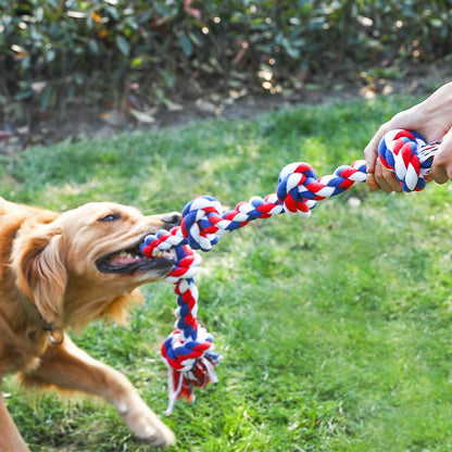 Corde à 5 Nœuds en Coton pour Grand Chien – Jouet à Mâcher Solide 94 cm - Furlo