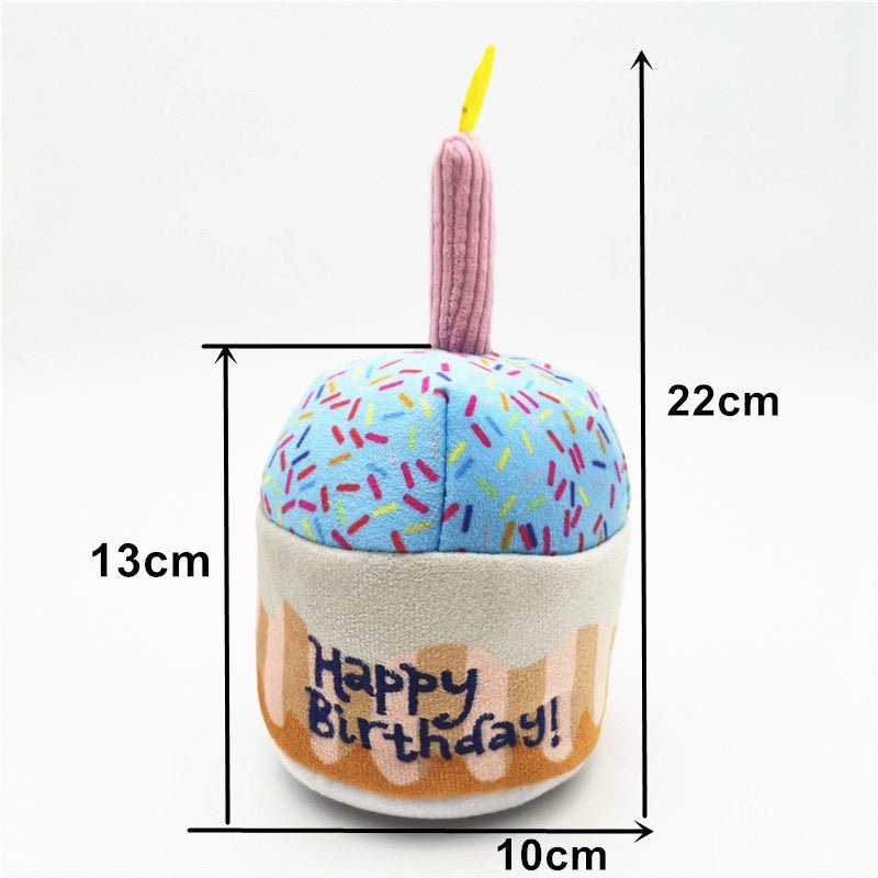 Jouet Peluche Gâteau d'Anniversaire pour Chien et Chat – Sonore - Furlo