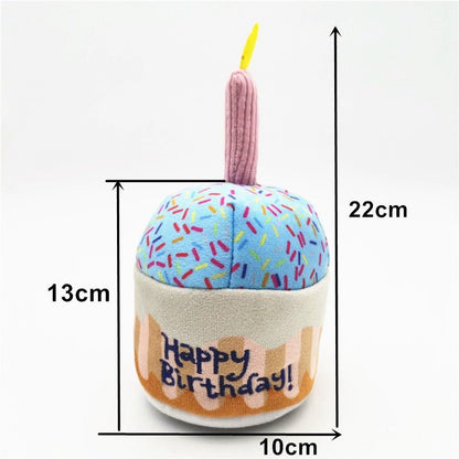 Jouet Peluche Gâteau d'Anniversaire pour Chien et Chat – Sonore - Furlo