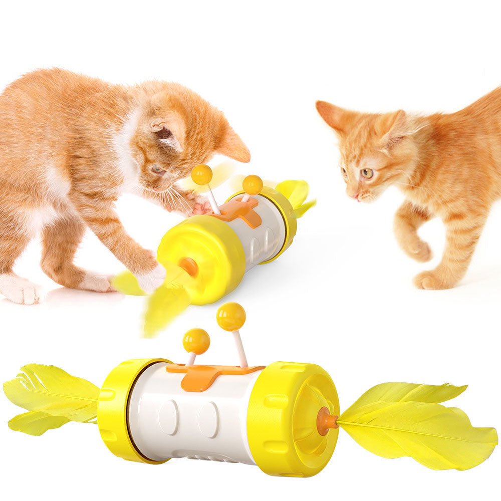 Balle Culbuto avec Plumes pour Chat – Jouet Interactif Anti-Ennui - Furlo