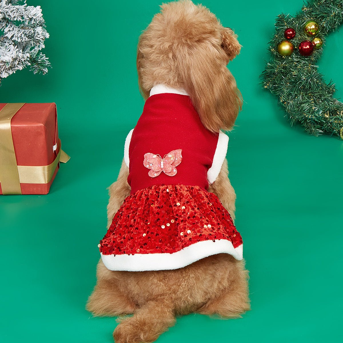 Robe de Noël en Peluche pour Petit Chien et Chat – Tenue Hiver Festive - Furlo