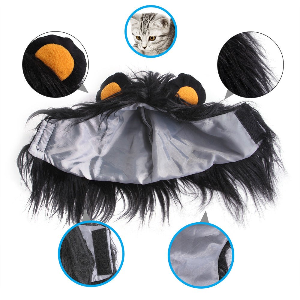 Coiffe Perruque Lion pour Chat & Chien – Déguisement Costume Tissu | Photo & Fête - Furlo