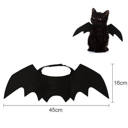 Ailes de Chauve-Souris Halloween pour Chat – Costume Félin en Feutrine Noire - Furlo