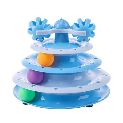 Tourniquet 4 Niveaux pour Chat – Piste de Balles Interactive Auto-Divertissement | PP - Furlo