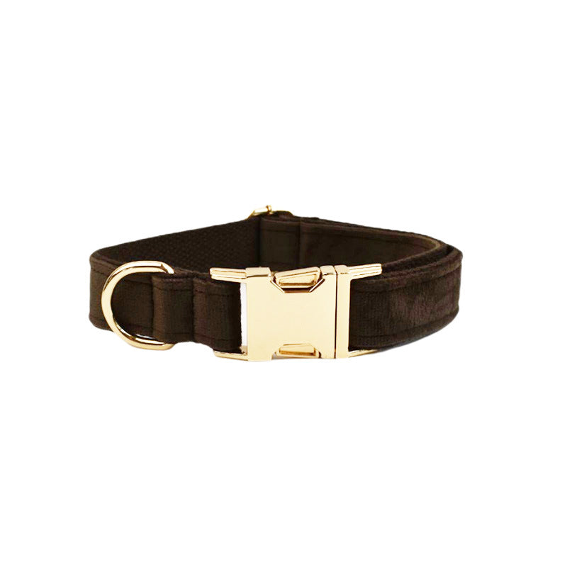Collier velours pour chien réglable – coloris café foncé