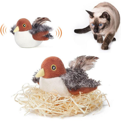 Oiseau Rechargeable USB pour Chat – Jouet Interactif Sonore à Activation Tactile | Catnip - Furlo