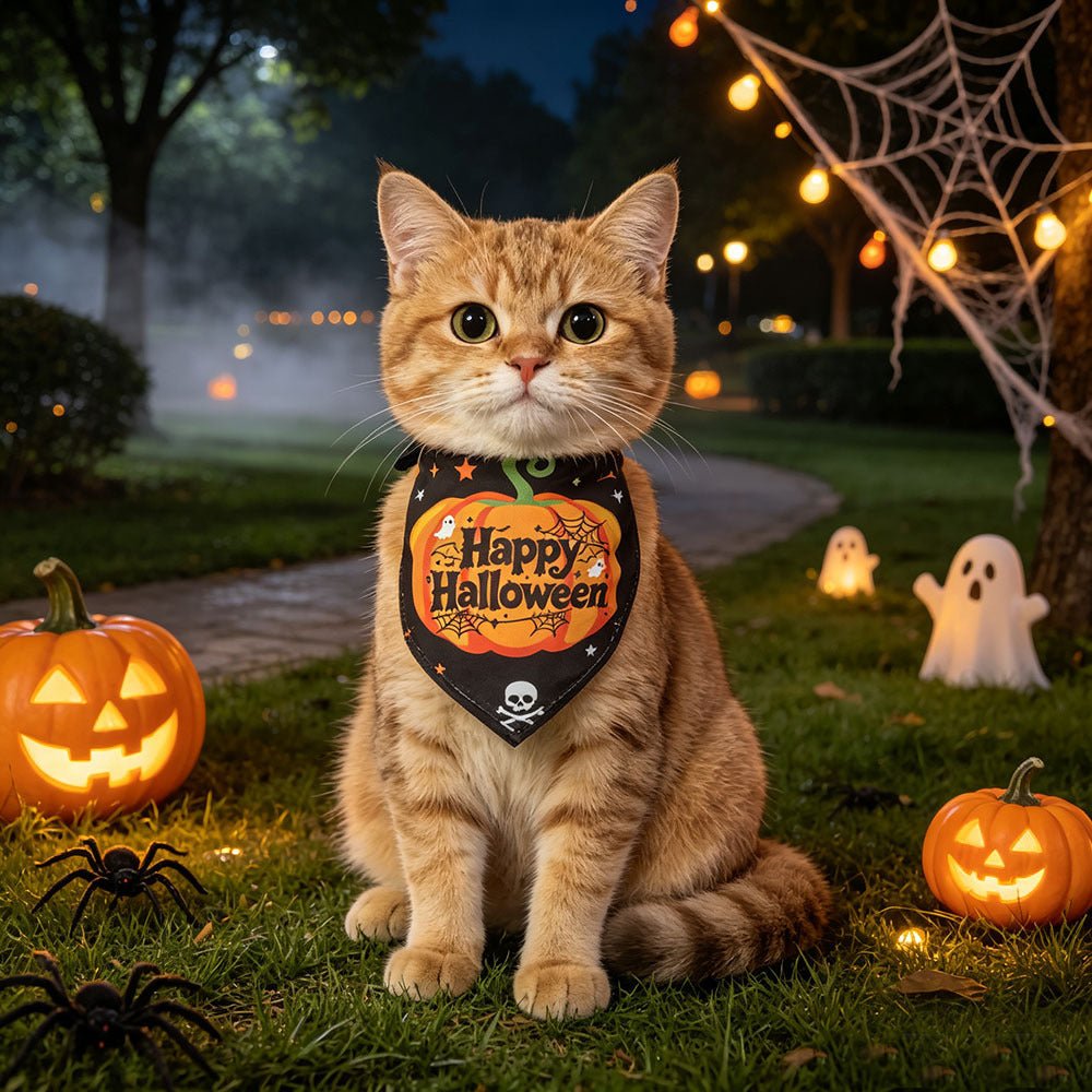 Bandana imprimé Halloween pour chien et chat – Foulard festif - Furlo1A5ADCB9CE73484A9CD636160CDB4496