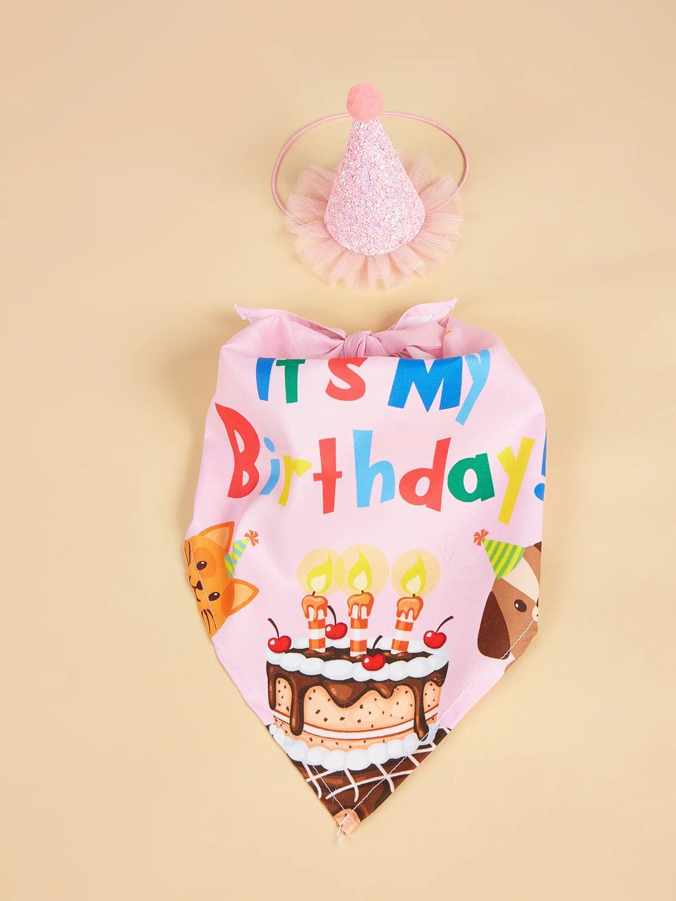 Kit Anniversaire pour Chien & Chat – Chapeau, Bandana, Bavoir & Banderole Fête - Furlo