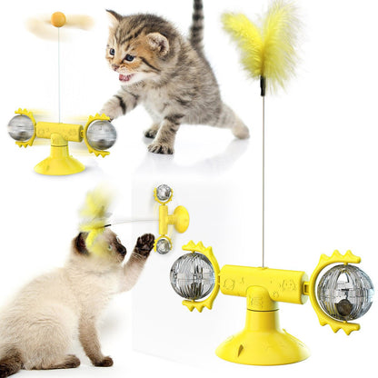 Jouet Moulin à Vent Ventouse pour Chat – Set Taquin avec Recharges | Caoutchouc 147×56 mm - Furlo