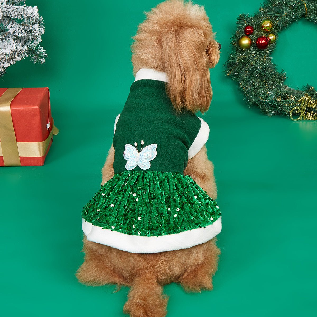 Robe de Noël en Peluche pour Petit Chien et Chat – Tenue Hiver Festive - Furlo