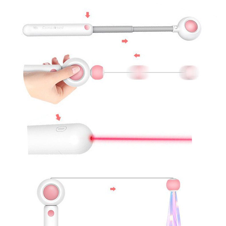 Baguette Laser Interactive pour Chat – Plumes Interchangeables & Catnip | 4 Saisons - Furlo