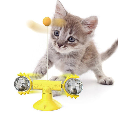 Jouet Moulin à Vent Ventouse pour Chat – Set Taquin avec Recharges | Caoutchouc 147×56 mm - Furlo