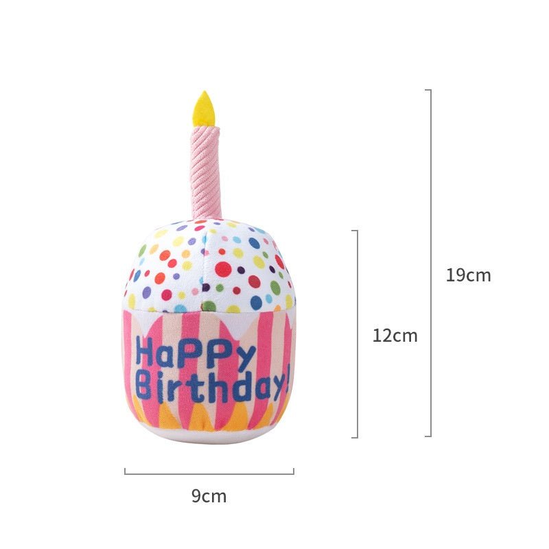 Peluche Gâteau d’Anniversaire pour Chien – Jouet Sonore à Mâcher - Furlo