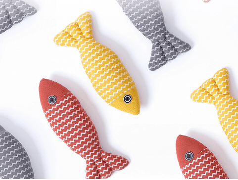 Poisson en Lin avec Herbe à Chat – Jouet Peluche pour Chat - Furlo