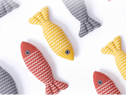 Poisson en Lin avec Herbe à Chat – Jouet Peluche pour Chat - Furlo