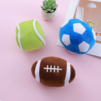 Balle Simulation Sonore en Peluche pour Chien – Football, Baseball & Rugby - Furlo