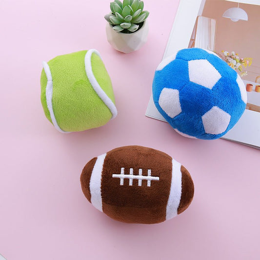 Balle Simulation Sonore en Peluche pour Chien – Football, Baseball & Rugby - Furlo