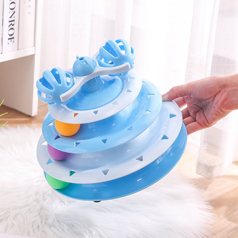Tourniquet 4 Niveaux pour Chat – Piste de Balles Interactive Auto-Divertissement | PP - Furlo