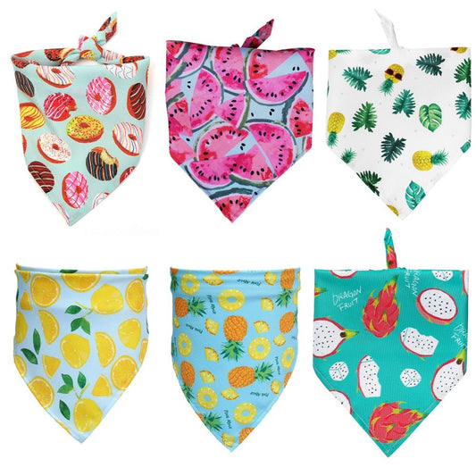 Bandana Imprimé Fruits pour Chien & Chat – Foulard Coton Ajustable | Tailles S & M - Furlo