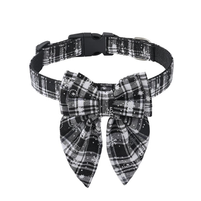 Collier de Noël à Nœud pour Chien et Chat – Motif Flocon de Neige - Furlo