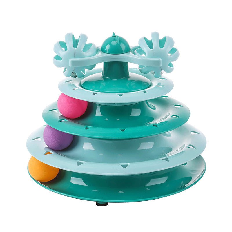 Tourniquet 4 Niveaux pour Chat – Piste de Balles Interactive Auto-Divertissement | PP - Furlo
