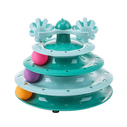 Tourniquet 4 Niveaux pour Chat – Piste de Balles Interactive Auto-Divertissement | PP - Furlo