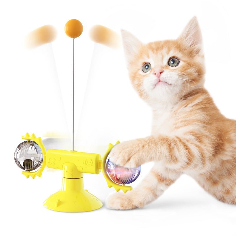 Jouet Moulin à Vent Ventouse pour Chat – Set Taquin avec Recharges | Caoutchouc 147×56 mm - Furlo