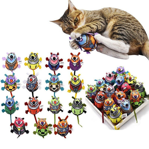 Souris en Peluche Interactive pour Chat – Herbe à Chat & Clochette Longue Queue - Furlo