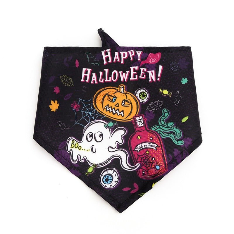 Bavoir Halloween pour Chien – Citrouille, Fantôme & Bonbons - Furlo