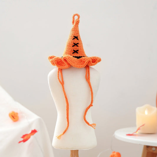 Chapeau de sorcier tricoté Halloween pour chien et chat – Citrouille & Œil - FurloEA367A02315F45C9BE926BDF7A4462D0
