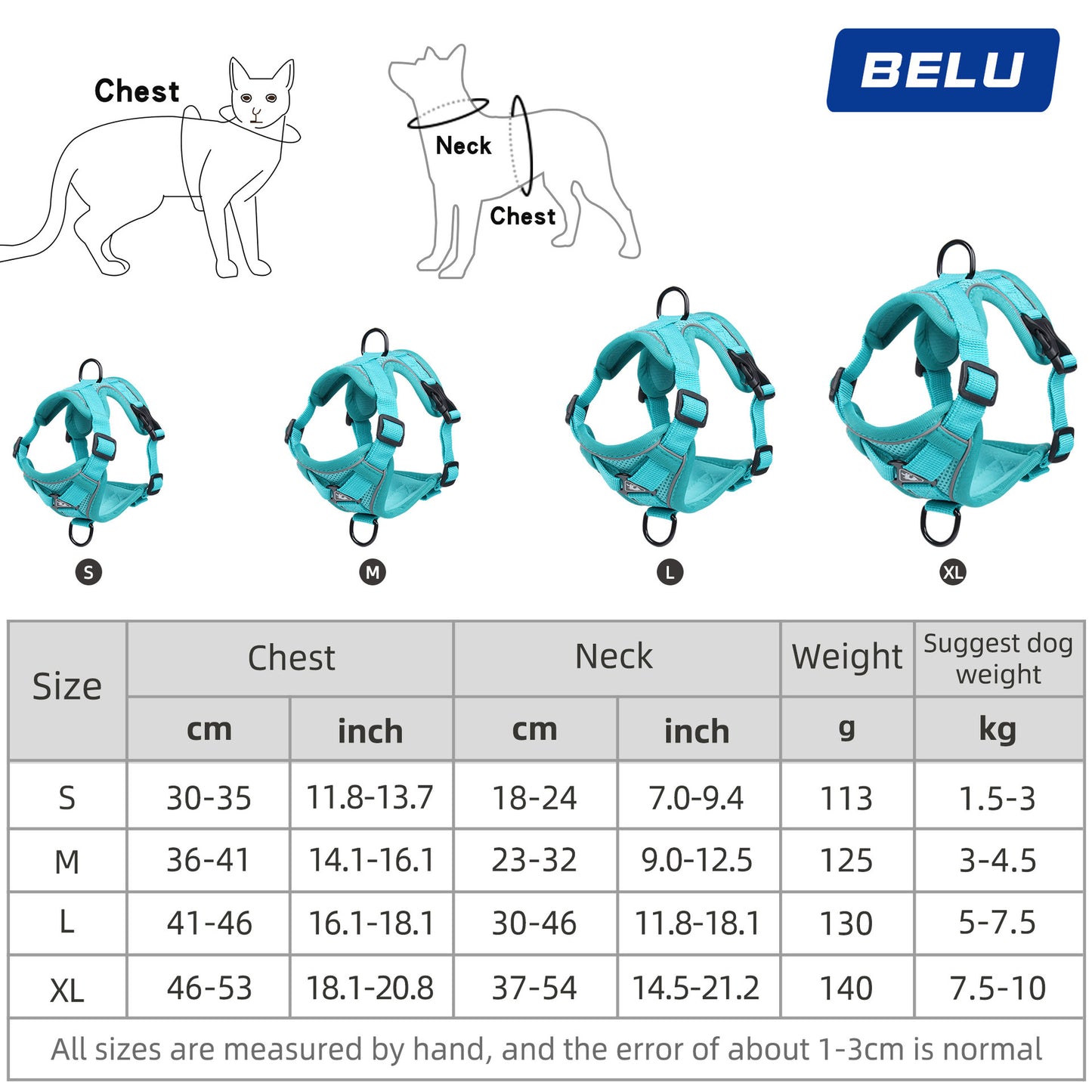 Harnais pour Chien & Chat Réfléchissant et Respirant – Gilet Sécurisé S/M/L/XL - Furlo