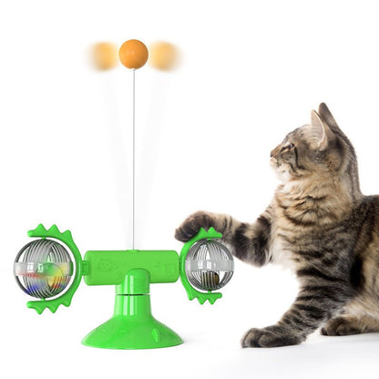 Jouet Moulin à Vent Ventouse pour Chat – Set Taquin avec Recharges | Caoutchouc 147×56 mm - Furlo