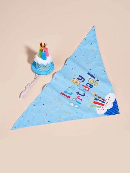 Kit Anniversaire pour Chien & Chat – Chapeau, Bandana, Bavoir & Banderole Fête - Furlo
