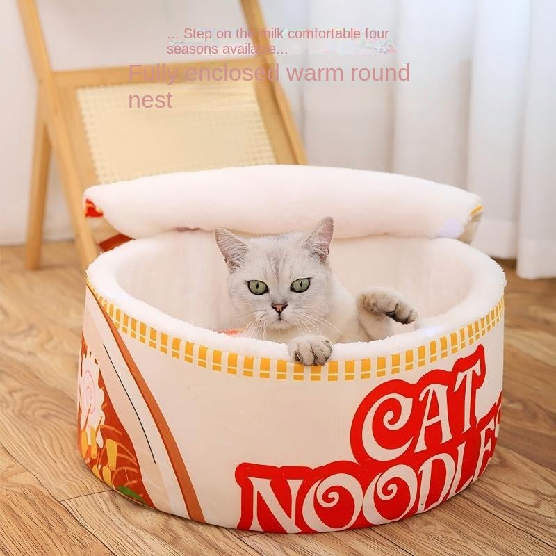 Corbeille Chat Lao Mian – Lit Ramen Rond Chaud & Lavable - FurloAA2D67E82D7D44FB9210CD065CF0C949