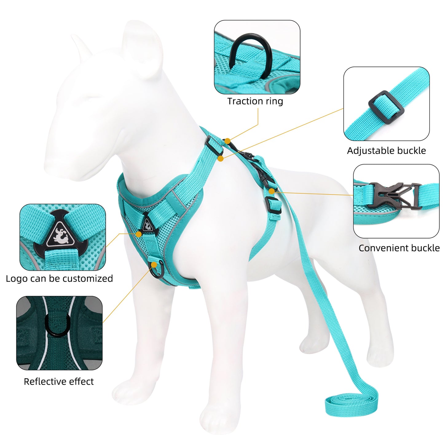 Harnais pour Chien & Chat Réfléchissant et Respirant – Gilet Sécurisé S/M/L/XL - Furlo