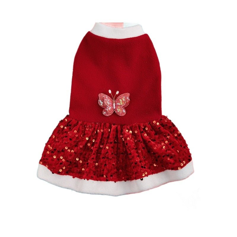 Robe de Noël en Peluche pour Petit Chien et Chat – Tenue Hiver Festive - Furlo