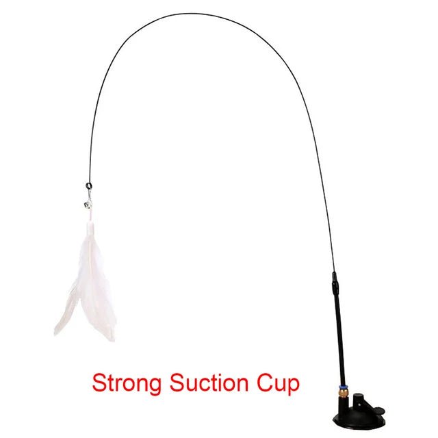 Baguette Plumes avec Ventouse pour Chat – Jouet Interactif 2-en-1 | Fil Acier Flexible - Furlo