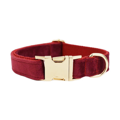 Collier velours pour chien réglable – coloris bordeaux