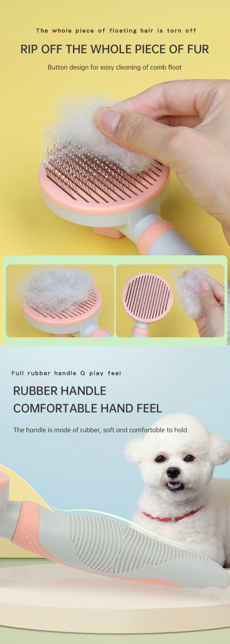 Brosse de Toilettage Auto-Nettoyante pour Chien et Chat – Élimine les Poils - Furlo