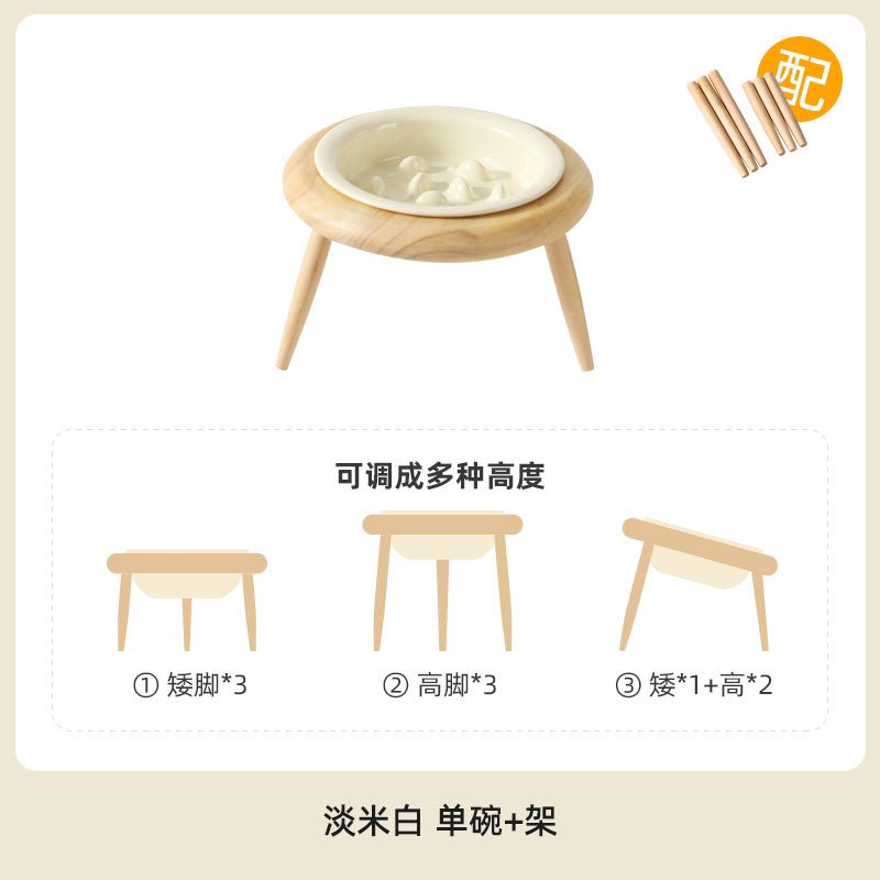 Ceramic Slow Feeding Elevated Cat Bowl Neck Support Cat Food Bowl Pet Ceramic Water Bowl for Cats and Dogs - Furlo183A203DB8CA40A9965B391266918142