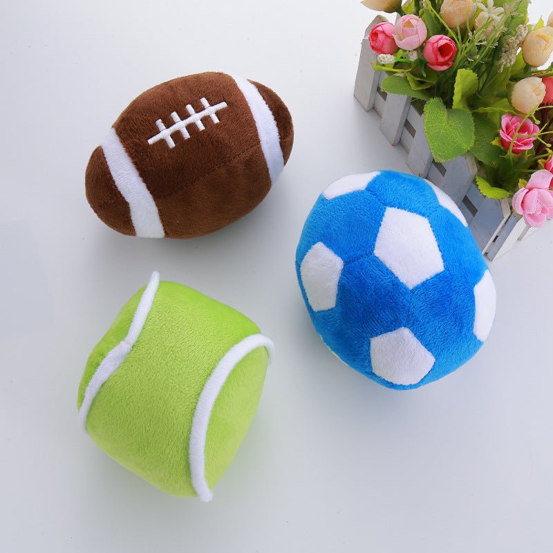 Balle Simulation Sonore en Peluche pour Chien – Football, Baseball & Rugby - Furlo