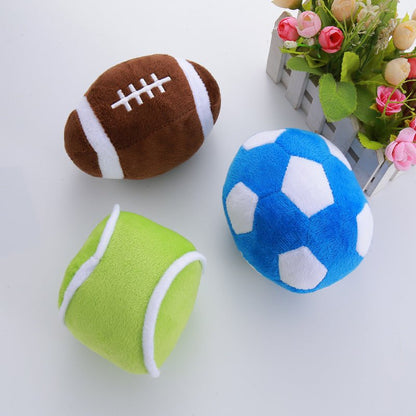 Balle Simulation Sonore en Peluche pour Chien – Football, Baseball & Rugby - Furlo